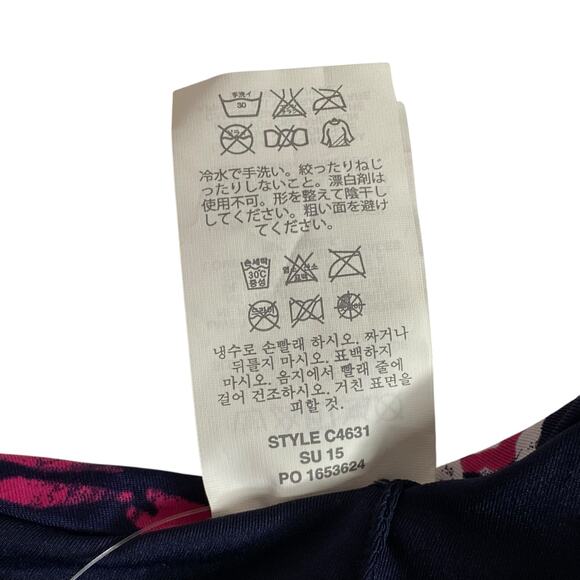 J. Crew Convertible Underwire Bikini Swim Top Navy Geometric Print 32D Small NWT - Picture 6 of 16